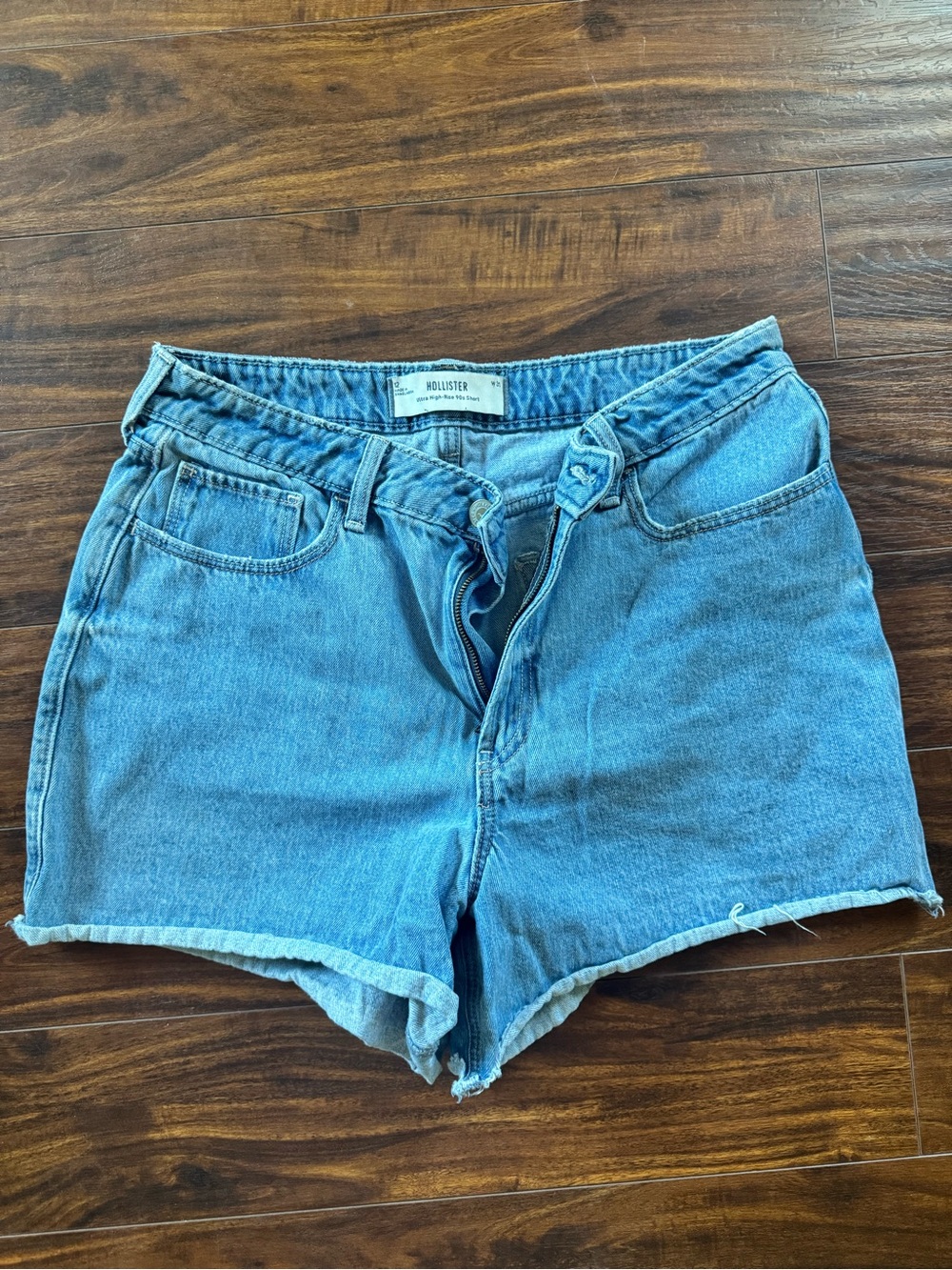 Hollister Light Blue High-Rise Denim Cutoff Shorts